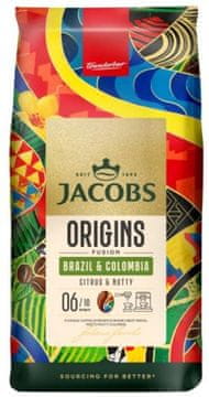 Jacobs Origins Fusion zrna kave Brazil i Kolumbija 1 kg