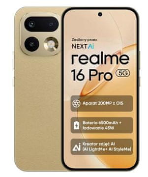 realme 16 Pro 5G pametni telefon 8GB/256GB zlatne boje