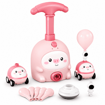 JOJOY® Dječja igračka s balonskim pogonom, edukativni set za utrke, bez baterija, 2 autića i 6 balona | LOONYCAR
