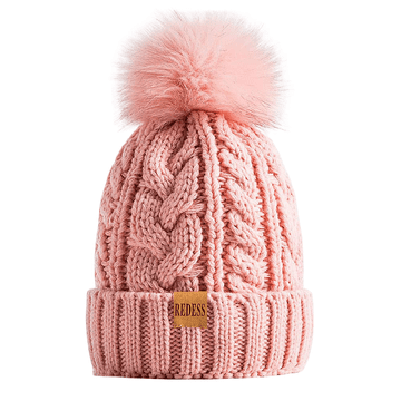 Nikcorp Ženska zimska kapa Beanie Redess, topla podstava od flisa, moderna slouchy kapa za skijanje i svakodnevnu upotrebu, univerzalna veličina, ružičasta, elastična i prozračna zaštita od vjetra i hladnoće