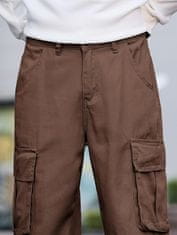 Nikcorp Muške cargo hlače široke nogavice Y2K baggy skate stil smeđe XL, pamučne široke hlače s bočnim džepovima, udoban loose fit kroj za streetwear i svakodnevne urbane kombinacije, izdržljiva tkanina