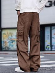 Nikcorp Muške cargo hlače široke nogavice Y2K baggy skate stil smeđe XL, pamučne široke hlače s bočnim džepovima, udoban loose fit kroj za streetwear i svakodnevne urbane kombinacije, izdržljiva tkanina