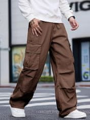 Nikcorp Muške cargo hlače široke nogavice Y2K baggy skate stil smeđe XL, pamučne široke hlače s bočnim džepovima, udoban loose fit kroj za streetwear i svakodnevne urbane kombinacije, izdržljiva tkanina