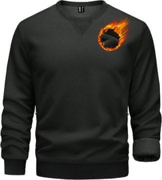 Nikcorp Muški termalni hoodie s runom Proizvod visoke kvalitete model s džepovima na patentni zatvarač crni XL topla podstava 66% poliester 34% pamuk rebraste manšete i donji dio elastične manšete okrugli