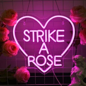 Nikcorp Neon LED dekorativni Strike a Pose s prigušivanjem, zidna rasvjeta 34x30 cm, LED ukras za dnevni boravak kuhinju bar ured, ružičasti efekt