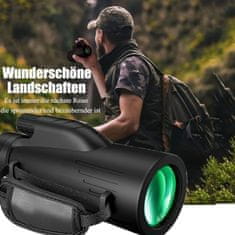 Nikcorp Monokular 12x50 HD vodootporan teleskop s BAK4 prizmom, adapterom za pametni telefon i metalnim stalkom, za promatranje prirode, ptica i sportskih događaja, crni, set s torbicom, 50 mm objektiv
