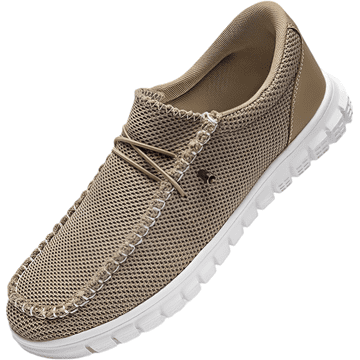 Nikcorp Muške sportske mokasine Slip-On, lagane prozračne natikače, tekstilne casual tenisice za ljeto, ergonomske, bež boja, veličina 46 EU, fleksibilan potplat, udobna obuća za svakodnevno hodanje i