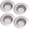 Nikcorp Cjedilo za sudoper od nehrđajućeg čelika, set 4 komada, 11 x 6,25 x 2,2 cm, srebrna mrežica za zaštitu odvoda od začepljenja, univerzalna zaštita za kuhinjski sudoper i tuš kabinu, perivo u perilici