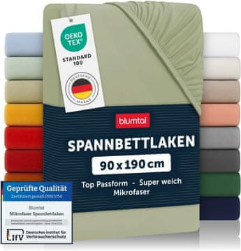 Nikcorp Plahta s gumicom od mikrovlakana maslinasto zelena, prozračna i mekana, za madrace visine 25-27 cm, Oeko-Tex certifikat, otporna na gužvanje, jednostavna za održavanje, periva na 60 °C, udobna