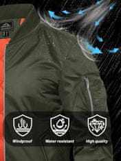 Nikcorp Muška bomber jakna Vjetrovka Vodoodbojna Lagana Elegantna casual zelena, poliester otporan na vjetar i vodu, patent sprijeda, rebrasti ovratnik manžete džepovi unutarnji džep i za olovku na ramenu