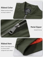 Nikcorp Muška bomber jakna Vjetrovka Vodoodbojna Lagana Elegantna casual zelena, poliester otporan na vjetar i vodu, patent sprijeda, rebrasti ovratnik manžete džepovi unutarnji džep i za olovku na ramenu