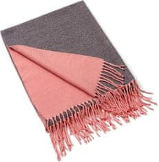 Nikcorp Dvostrani zimski šal Pashmina Unisex, veliki mekani šal 195x62 cm, crveno-sivi, 300 g, elegantna etola za hladne dane, poliester-rajon-najlon, idealan poklon za zimu, moderan dizajn, ručno pranje