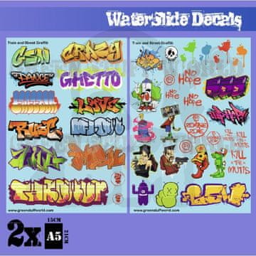 Green Stuff World GSTU503661 Listovi s naljepnicama Vlak i ulični grafiti