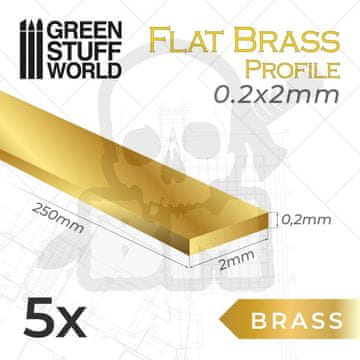 Green Stuff World GSTU506319 Ravni mesingani profil 0,2 x 2 mm