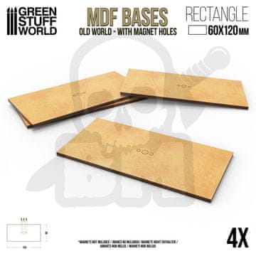 Green Stuff World GSTU518534 MDF pravokutna baza 60x120mm x4 stara bijela