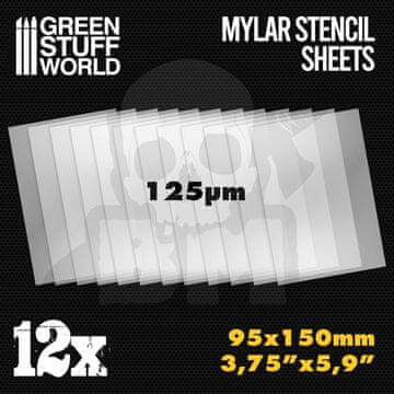 Green Stuff World Male mylar ploče za šablone x12