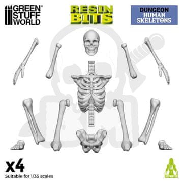 Green Stuff World GSTU518046 3D ispisani ljudski kosturi iz tamnice 1:35