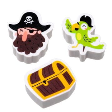 Puckator Pksta351 gumica za brisanje, set od 3, jolly roger