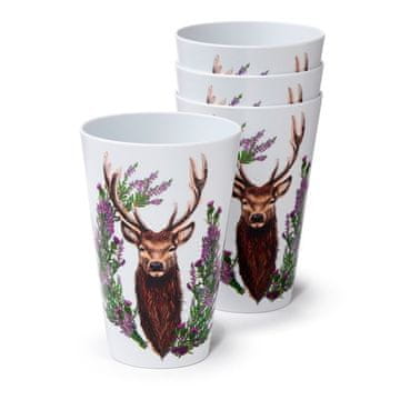 Puckator PKRPCUP04 4 šalice za piknik 450 ml Wild Stag