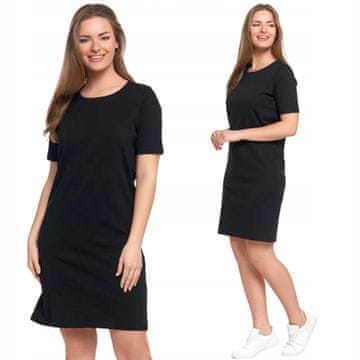 Moraj Ženska pamučna haljina kratkih rukava iznad koljena udobna MORAJ XL black