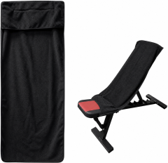 SOLFIT® Sportski ručnik od mikrofibre za teretanu s džepom i protukliznim manšetama, brzo sušenje, 50 × 120 cm | SWEATIX Crna