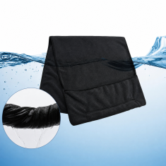 SOLFIT® Sportski ručnik od mikrofibre za teretanu s džepom i protukliznim manšetama, brzo sušenje, 50 × 120 cm | SWEATIX Crna