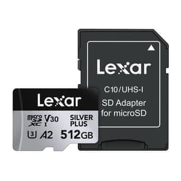 Lexar Lexar High-Performance Silver Plus microSDXC 512GB memorijska kartica + adapter