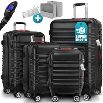 Northix Set kofera 4 dijela ABS s 360° kotačima i bravom