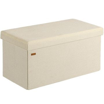 Northix Sklopiva MDF klupa bež 76x38x38 cm s prostorom za pohranu