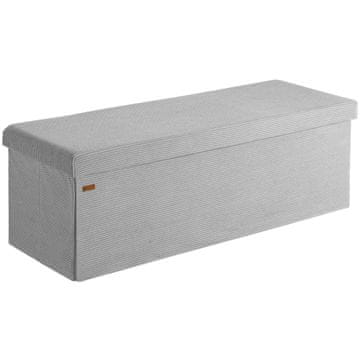 Northix Sklopiva klupa za pohranu 114x38x38 cm MDF siva