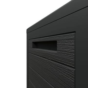 Northix Vrtna kutija za pohranu 280L plastika 116x43x55 cm antracit