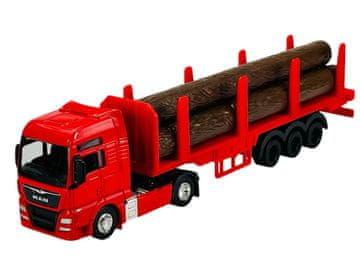 WELLY MAN TGX XXL crveni + prikolica za drvo 1:64 68011