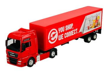 WELLY MAN TGX XXL crveni + crvena prikolica 1:64 68011