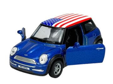 WELLY MINI COOPER sa zastavom SAD-a, plavi, 1:34 49766