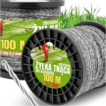Ojačana žica za rezanje za glave trimer i kosačice, jaka, 2,7 mm 100 m