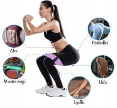 Set otpornih gumenih traka i vrpci za vježbanje, fitness trening, 3 kom.