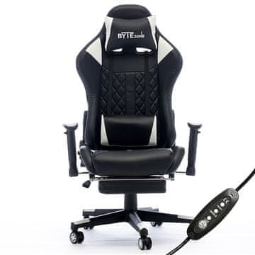 Gaming stolica CARBON, masažna jastučnica / Bluetooth zvučnici (crna)