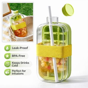 Cool Mango boca za izradu leda za višekratnu uporabu, 800 ml, zelena za dom i putovanja - IceMold