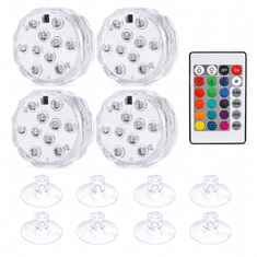 HOME & MARKER® RGB vodootporna LED svjetla za akvarij i dekoracije, mini podvodna rasvjeta na baterije, za vaze, bazene i kante za led | SHEINAQUACUPS