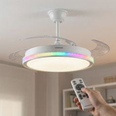 InnovaGoods Stropni ventilator s RGB LED svjetlom, 4 sklopive lopatice i daljinskim upravljačem 