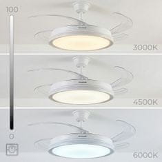 InnovaGoods Stropni ventilator s RGB LED svjetlom, 4 sklopive lopatice i daljinskim upravljačem 