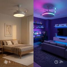 InnovaGoods Stropni ventilator s RGB LED svjetlom, 4 sklopive lopatice i daljinskim upravljačem 