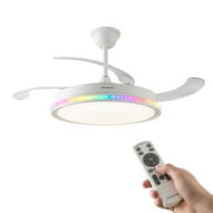 InnovaGoods Stropni ventilator s RGB LED svjetlom, 4 sklopive lopatice i daljinskim upravljačem 