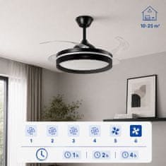 InnovaGoods Stropni ventilator s LED svjetlom, 4 sklopive lopatice i daljinskim upravljačem 