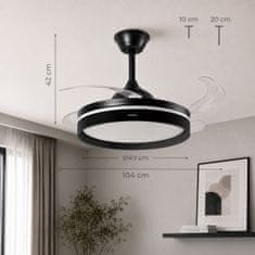 InnovaGoods Stropni ventilator s LED svjetlom, 4 sklopive lopatice i daljinskim upravljačem 
