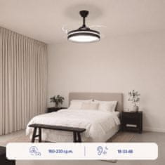 InnovaGoods Stropni ventilator s LED svjetlom, 4 sklopive lopatice i daljinskim upravljačem 