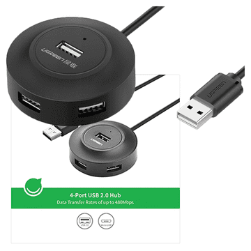 Ugreen Ugreen HUB 4w1 USB-A - 4xUSB-A 2.0 480Mb/s 1m crni (CR106)