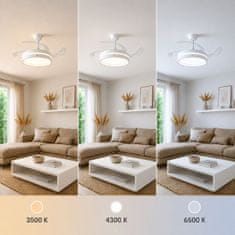 InnovaGoods Stropni Ventilator s LED Svjetlom i 4 Krilima na Uvlačenje Keteez 