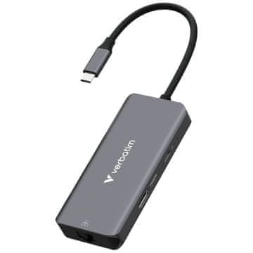Verbatim Verbatim Hub Adapter 3Xusb-A Hdmi 3.2 Rj45 Za Prijenosno Računalo Aluminij 32157