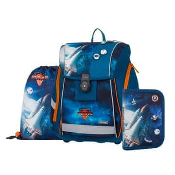 Oxybag PREMIUM LIGHT - školski set Space 3 dijela: aktovka, pernica, torba
